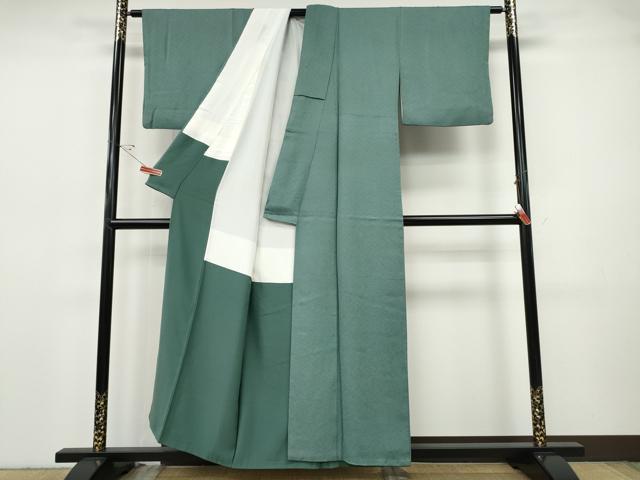 平和屋着物●京加賀友禅 百貫達雄監修 色無地 霞地紋 薄青色 正絹 逸品 CABH9727ut
