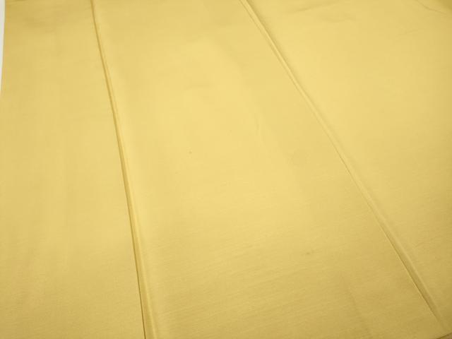 平和屋着物●上質な紬 色無地 卵色 正絹 逸品 CABH9731ut