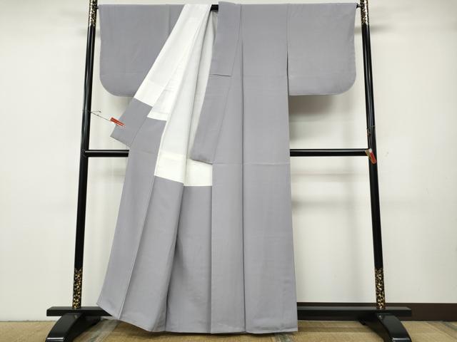 平和屋着物●上質な色無地 牡丹鼠色 正絹 逸品 未使用 CABH9732ut