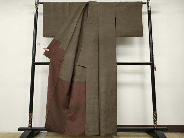 平和屋着物●上質な紬 菱吉祥文 正絹 逸品 CABH9735ut