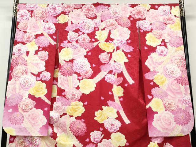 平和屋着物●松田聖子 SEIKOMATSUDA 振袖 刺繍 ハート レース 舞花文 暈し染め 金彩 正絹 逸品 CABH9743ut