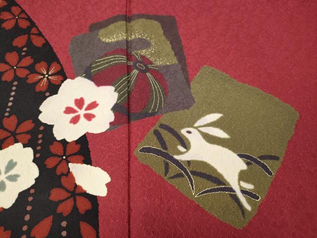 平和屋着物●豪華振袖 跳兎 色紙重ね糸巻き花文 金彩 正絹 逸品 CABH9747ut