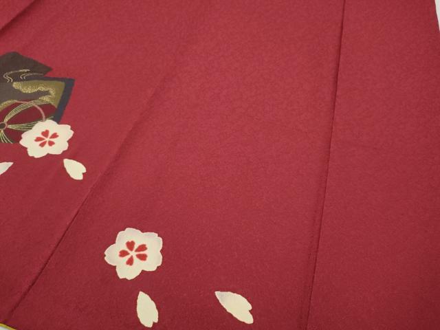 平和屋着物●豪華振袖 跳兎 色紙重ね糸巻き花文 金彩 正絹 逸品 CABH9747ut