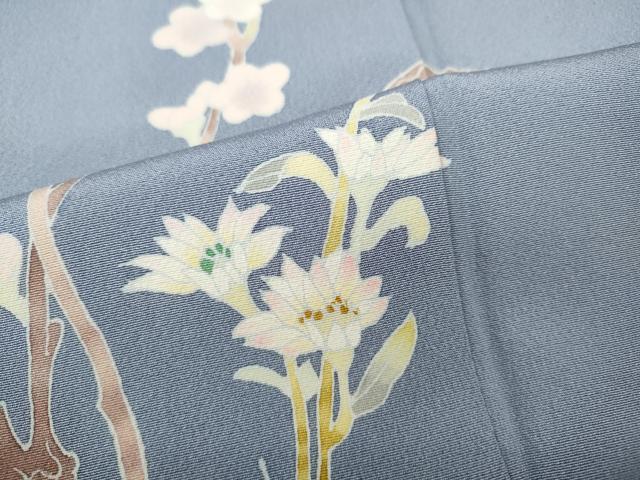 平和屋着物●京加賀友禅 百貫達雄 訪問着 枝花文 正絹 逸品 CABH9748ut