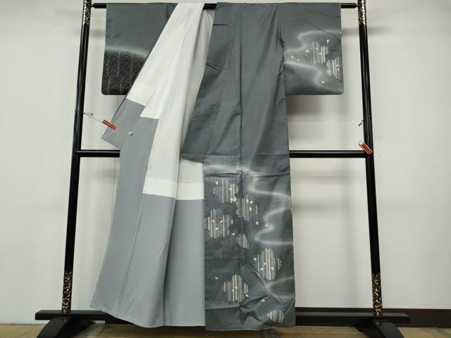 平和屋着物●訪問着 本場染大島紬 作家物 エ霞舞桜文 正絹 逸品 CABH9753ut