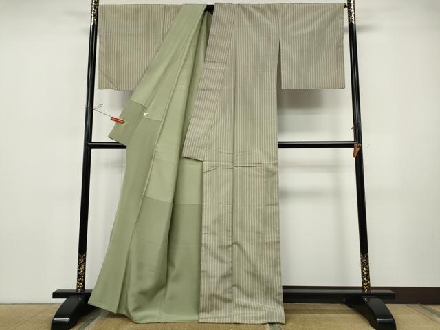 平和屋着物●上質な小紋 縞 正絹 逸品 CABH9756ut