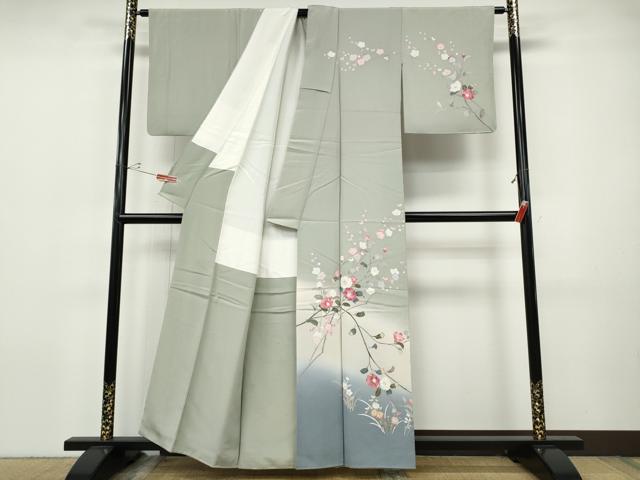 平和屋着物●訪問着 友禅 作家物 枝花文 暈し染め 正絹 逸品 CABH9758ut