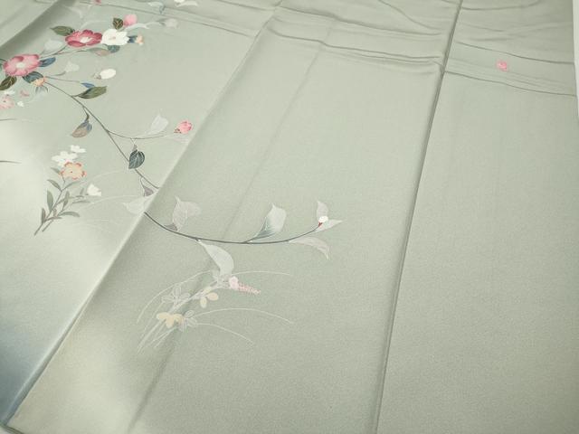 平和屋着物●訪問着 友禅 作家物 枝花文 暈し染め 正絹 逸品 CABH9758ut