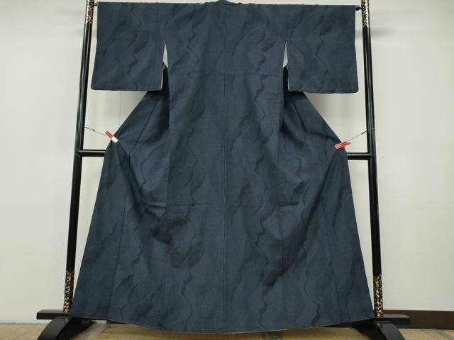 平和屋着物●本塩沢 110亀甲 道長吉祥文 正絹 逸品 CABH9772ut