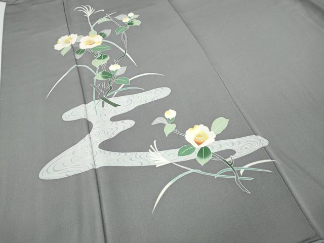 平和屋着物●訪問着 友禅 作家物 流水枝花文 正絹 逸品 CABH9786ut