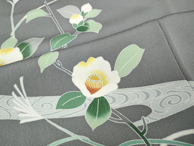 平和屋着物●訪問着 友禅 作家物 流水枝花文 正絹 逸品 CABH9786ut