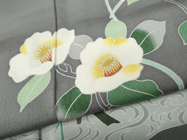 平和屋着物●訪問着 友禅 作家物 流水枝花文 正絹 逸品 CABH9786ut
