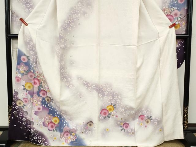 平和屋着物●豪華振袖 刺繍 舞花鞠文 暈し染め 金彩 京都きもの友禅扱い 正絹 逸品 CABH9792ut