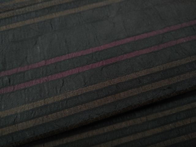 平和屋着物●上質な紬 横段文 正絹 逸品 CABH9802ut