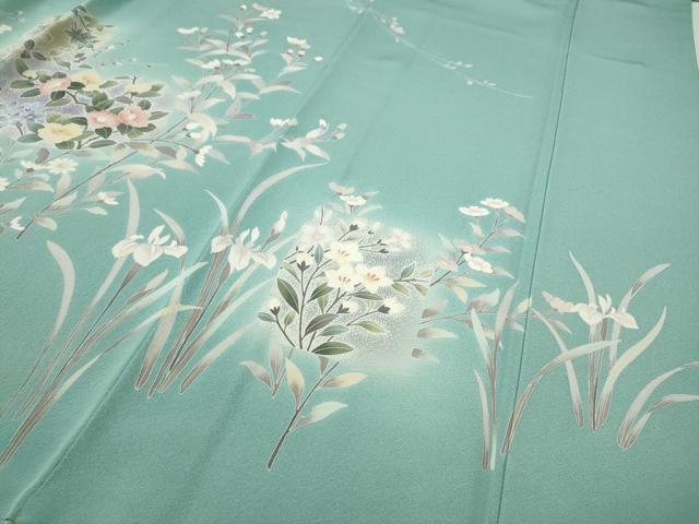 平和屋着物●訪問着 友禅 草花文 正絹 逸品 CABH9814ut