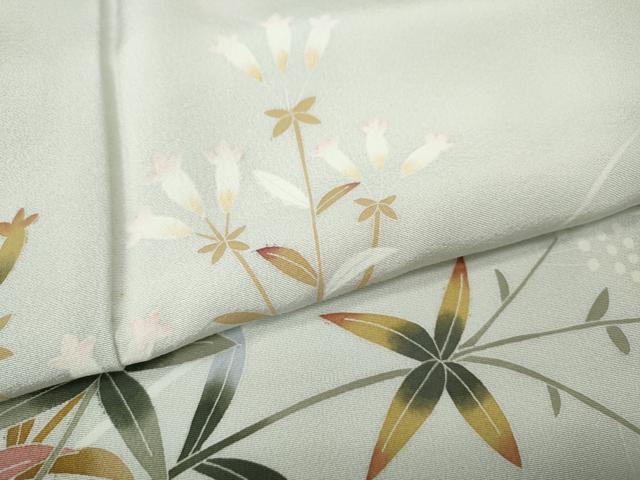 平和屋着物●本加賀友禅作家 金丸充夫 訪問着 草花文 暈し染め 正絹 逸品 CABH9816ut