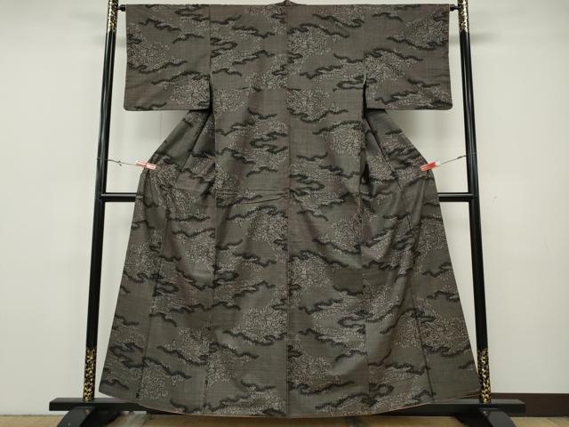 平和屋着物●本場大島紬 7マルキ 草花文 正絹 逸品 CABH9824ut
