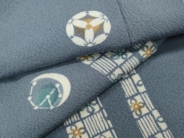 平和屋着物●上質な小紋 吉祥花文 正絹 逸品 CABH9827ut