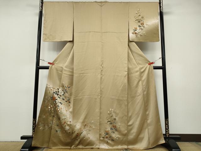 平和屋着物●訪問着 草花文 暈し染め 金銀彩 正絹 逸品 CABH9828ut