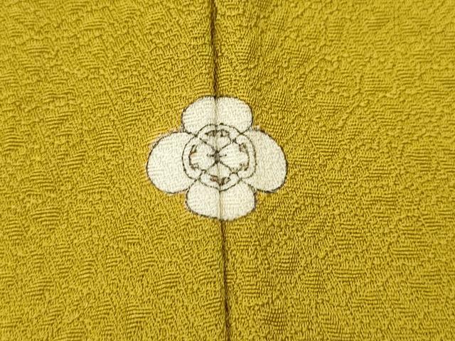 平和屋着物●上質な色無地 舞花地紋 金色 正絹 逸品 CABH9829ut