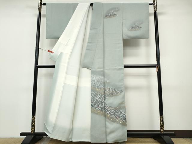 平和屋着物●訪問着 松 箔散らし 金銀彩 正絹 逸品 CABH9836ut