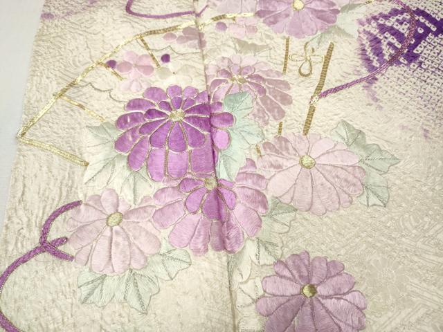 平和屋着物●豪華振袖 駒刺繍 絞り 流線扇面花文 暈し染め 金銀糸 やまと誂製 正絹 逸品 CABH9843ut