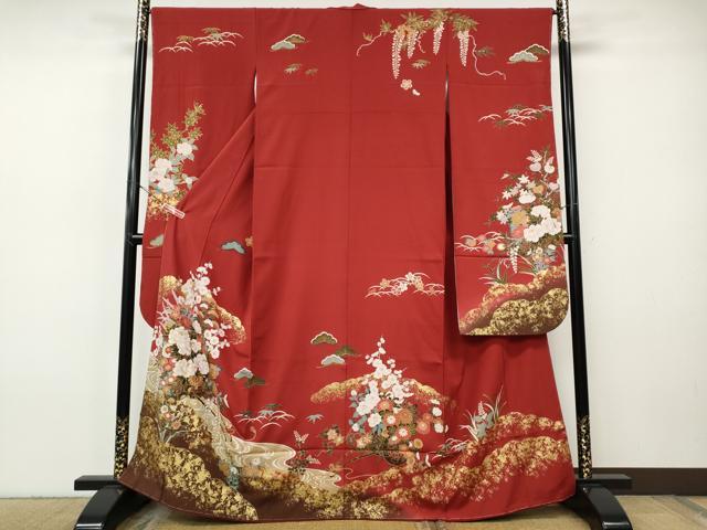 平和屋着物●豪華振袖 花車文 金彩 正絹 逸品 CABH9845ut
