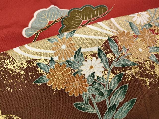 平和屋着物●豪華振袖 花車文 金彩 正絹 逸品 CABH9845ut