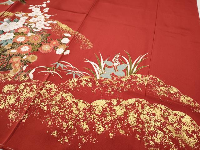 平和屋着物●豪華振袖 花車文 金彩 正絹 逸品 CABH9845ut