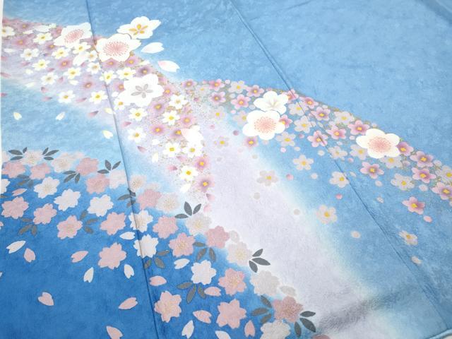 平和屋着物●豪華振袖・長襦袢セット 駒刺繍 舞花文 暈し染め 金彩 京都きもの友禅扱い 正絹 逸品 CABH9848ut