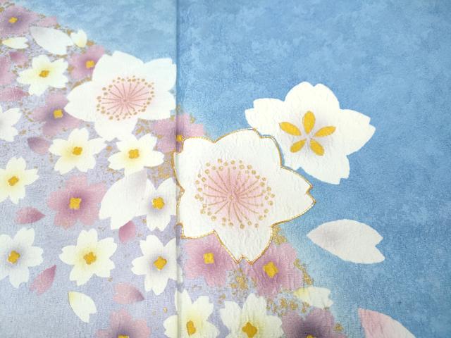 平和屋着物●豪華振袖・長襦袢セット 駒刺繍 舞花文 暈し染め 金彩 京都きもの友禅扱い 正絹 逸品 CABH9848ut