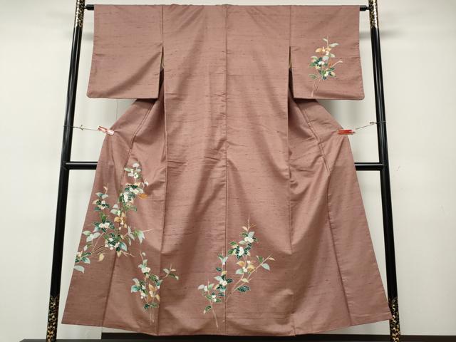 平和屋着物●訪問着 友禅 白山紬 枝花文 正絹 逸品 CABH9850ut