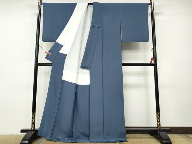 平和屋着物●上質な色無地 作家物 薄群青色 正絹 逸品 CABH9856ut