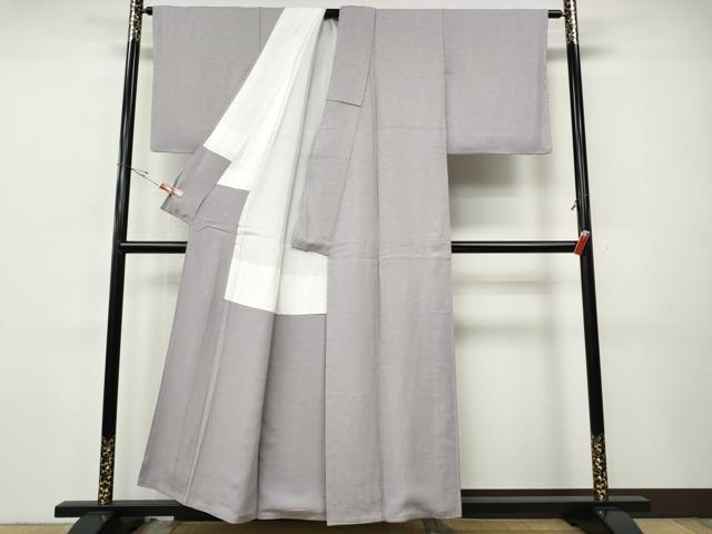 平和屋着物●上質な色無地 舞花地紋 白藤色 正絹 逸品 CABH9857ut