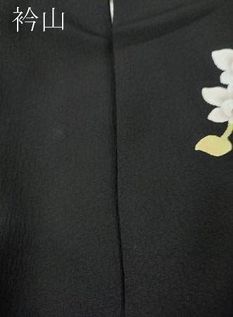 平和屋着物●日本舞踊家 岩井流宗元 岩井友見 訪問着 駒刺繍 枝垂れ花文 黒地 正絹 逸品 CABH9868ut