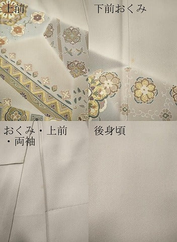 平和屋着物●豪華色留袖 駒刺繍 切嵌正倉院花文 金彩 正絹 逸品 CABH9873ut