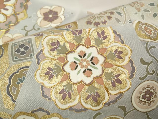 平和屋着物●豪華色留袖 駒刺繍 切嵌正倉院花文 金彩 正絹 逸品 CABH9873ut