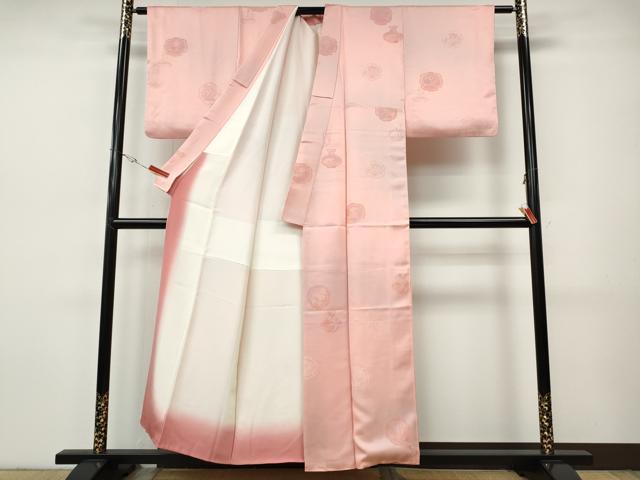 平和屋着物●上質な小紋 地紋起こし 絵皿陶器花文 正絹 逸品 CABH9877ut