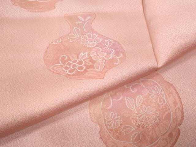 平和屋着物●上質な小紋 地紋起こし 絵皿陶器花文 正絹 逸品 CABH9877ut