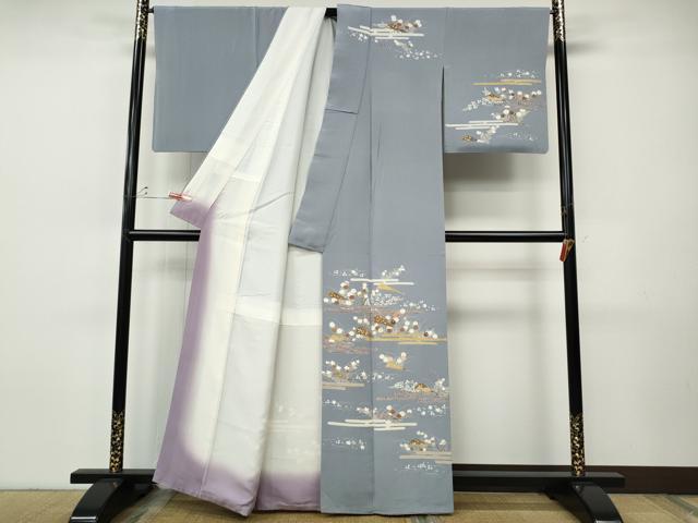 平和屋着物●訪問着 エ霞扇面花文 正絹 逸品 CABH9888ut
