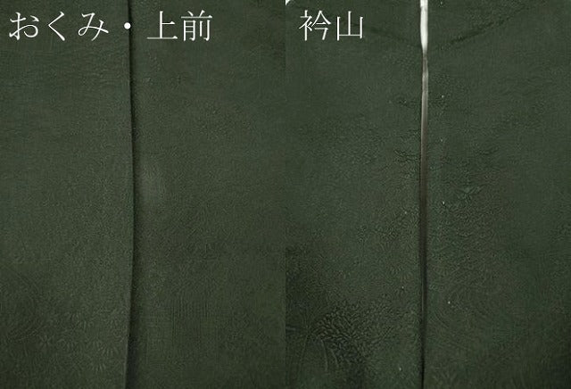 平和屋着物●上質な色無地 風景草花地紋 藍媚茶色 正絹 逸品 CABH9901ut