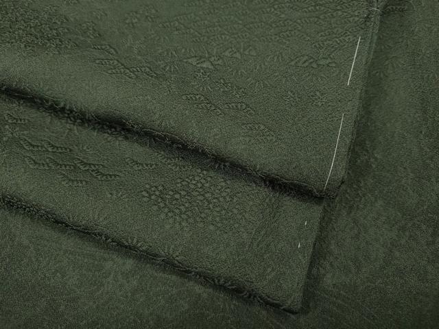 平和屋着物●上質な色無地 風景草花地紋 藍媚茶色 正絹 逸品 CABH9901ut