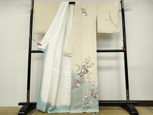 平和屋着物●訪問着 友禅 作家物 枝花文 暈し染め 正絹 逸品 CABH9905ut