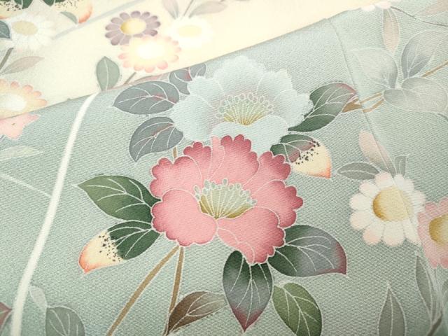 平和屋着物●訪問着 友禅 作家物 枝花文 暈し染め 正絹 逸品 CABH9905ut