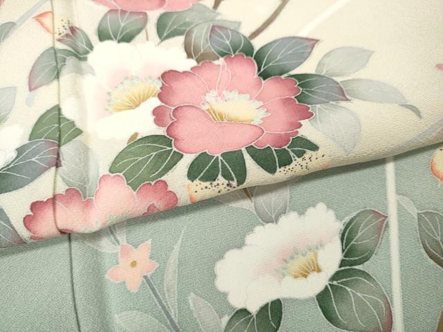 平和屋着物●訪問着 友禅 作家物 枝花文 暈し染め 正絹 逸品 CABH9905ut