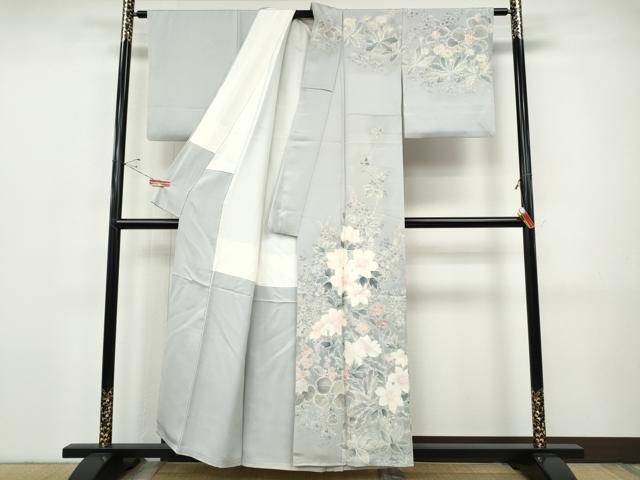 平和屋着物●訪問着 手描き 草花尽くし 正絹 逸品 CABH9909ut