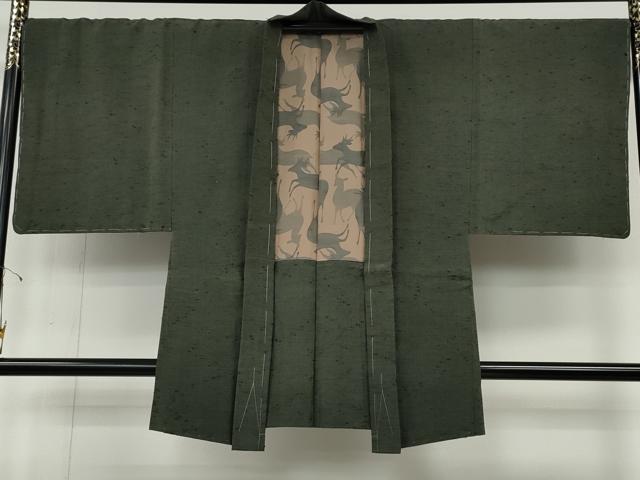 平和屋着物●男性 紬 アンサンブル 霞文 正絹 逸品 CABH9911ut