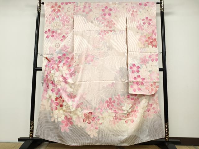 平和屋着物●豪華振袖 刺繍 舞花文 金彩 正絹 逸品 CABH9920ut