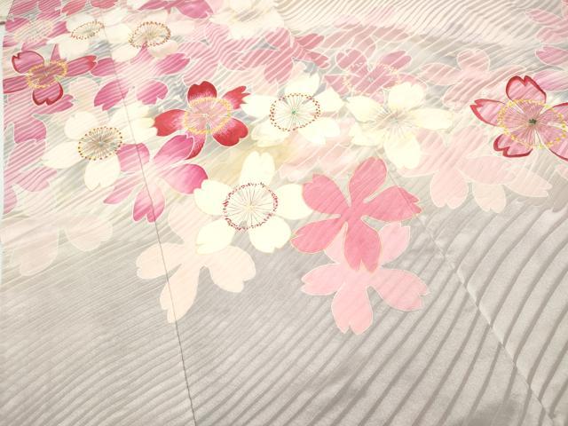 平和屋着物●豪華振袖 刺繍 舞花文 金彩 正絹 逸品 CABH9920ut
