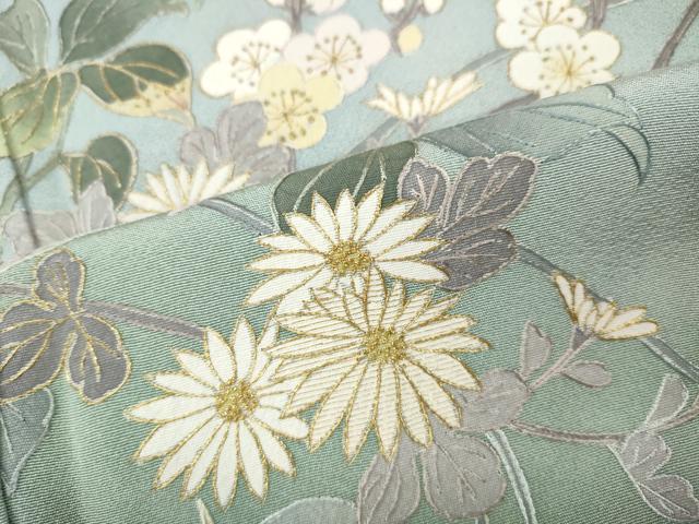 平和屋着物●中国三大刺繍 スワトウ刺繍 訪問着 枝花文 暈し染め 金彩 正絹 逸品 CABH9929ut